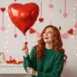 balony foliowe czerwone serca dekoracja na dzien kobiet walentynki wesele rocznice slub 10 szt