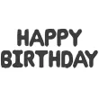 balony foliowe napis happy birthday dekoracja na urodziny glamour czarne matowe 14 ltr