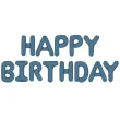 balony foliowe napis happy birthday dekoracja na urodziny granatowy matowe 14 ltr