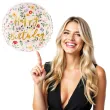 balony foliowy kwieciste happy birthday jasno rozowy partydeco 14 rnd