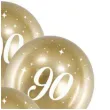 balony glossy liczba 90 zlote partydeco 12 6 szt