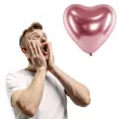 balony glossy serce rozowe zloto partydeco 12 50 szt