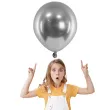 balony glossy srebrne ciemne partydeco 5 50 szt