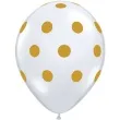 balony grochy zlote biale qualatex 11 25 szt