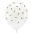 balony gwiazdki bialy partydeco 13 6 szt