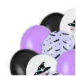balony halloween czarownica i nietoperze czarny fioletowy 12 20 szt