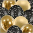 balony halloween glamour nietoperze czarny zloty 12 20 szt