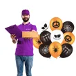 balony halloween mix bialo pomaranczowo czarne partypal 12 10 szt
