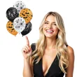 balony halloweenowe wzory pomaranczowy mix partypal 12 6 szt
