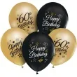 balony happy birthday 60 beauty and charm zloto czarny godan 12 5 szt