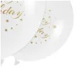 balony happy birthday bialo zlote arpex 11 5 szt
