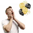 balony happy birthday bialo zloto czarne partypal 12 6 szt