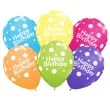 balony happy birthday mix pastel qualatex 11 6 szt
