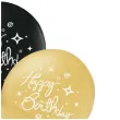 balony happy birthday zloto czarne partypal 12 6 szt