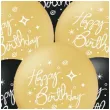 balony happy birthday zloto czarne partypal 12 6 szt