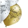 balony happy new year srebrno zlote belbal 12 6 szt