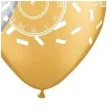 balony happy new year z zegarem zlote srebrne qualatex 11 25 szt