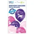 balony jednorozec birthday pastel mix belbal 12 6 szt