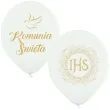 balony komunia swieta golabek i ihs w ornamencie bialy 12 6 szt