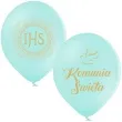 balony komunia swieta golabek i ihs w ornamencie mietowy 12 6 szt