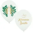 balony komunia swieta golabek i ihs z eukaliptusem bialy 12 6 szt