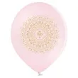 balony komunia swieta ihs w ornamencie rozowy jasny 12 6 szt