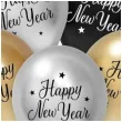 balony lateksowe happy new year beauty and charm zloty srebrny czarny