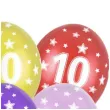 balony liczba 10 metalik mix strong 14 6 szt