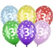 balony liczba 3 strong metallic mix 14 6 szt