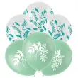 balony liscie bialo zielone folat 13 6 szt