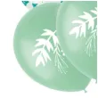 balony liscie bialo zielone folat 13 6 szt