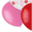 balony matowy mix z konfetti czerwono rozowe folat 12 6 szt