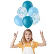 balony matowy mix z konfetti niebieskie folat 12 6 szt