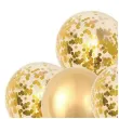 balony metaliczny zestaw z tasma zlote konfetti partypal 12 10 szt
