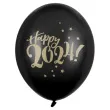 balony nowy rok happy 2024 czarny partydeco 12 6 szt