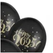 balony nowy rok happy 2025 czarny partydeco 12 6 szt