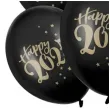 balony nowy rok happy 2025 czarny partydeco 12 6 szt