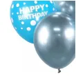 balony pastel metalik crystal mix happy birthday niebieski srebrny godan 12 7 szt