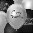 balony pastel metalik mix happy birthday srebrny czarny godan 12 7 szt