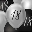 balony pastel metalik mix liczba 18 srebrny czarny godan 12 7 szt