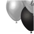 balony pastel metalik mix sto lat srebrny czarny godan 12 7 szt