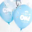 balony roczek 1 urodziny blekit i transp partydeco 12 50szt