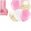 balony roczek 1 urodziny dziewczynki rozowy jasny partypal zestaw