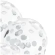 balony srebrne konfetti transparentne partydeco 12 6 szt