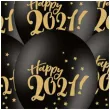 balony sylwester 2021 czarny pastel strong 12 6szt