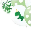 balony urodzinowe dinozaury bialo zielone partypal 12 10 szt