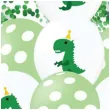balony urodzinowe dinozaury bialo zielone partypal 12 10 szt