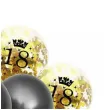 balony z konfetti happy birthday 18 mix z konfetti czarno zloty jix 12 10 szt