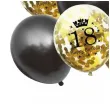 balony z konfetti happy birthday 18 mix z konfetti czarno zloty jix 12 10 szt
