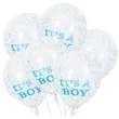balony z konfetti its a boy niebieskie unique 12 6 szt